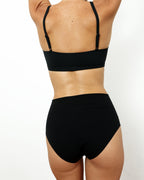 High-Rise Bikini - Seamless Cotton - Black