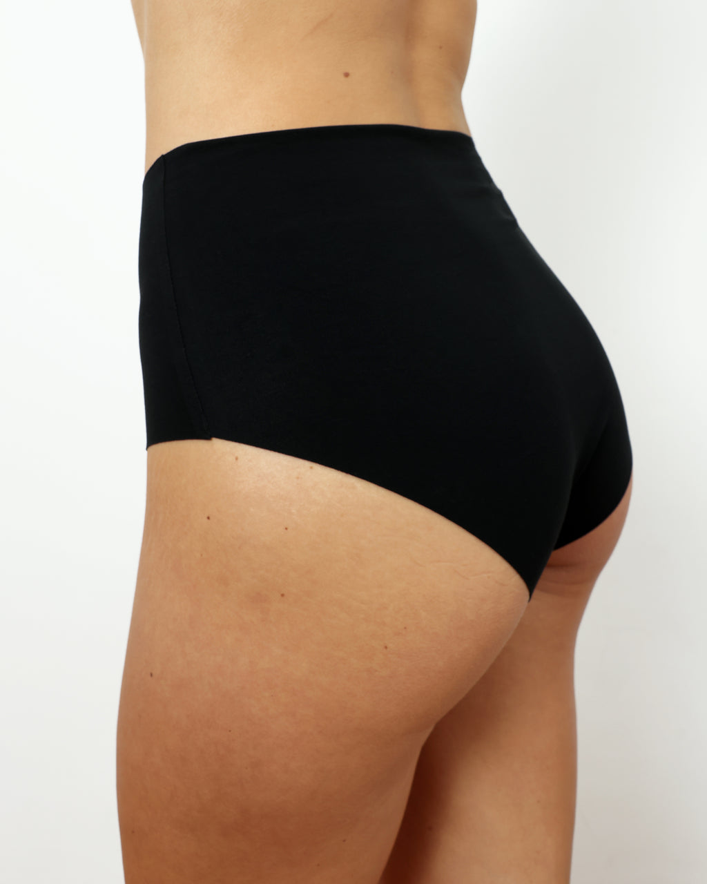 High-Rise Bikini - Seamless Cotton - Black