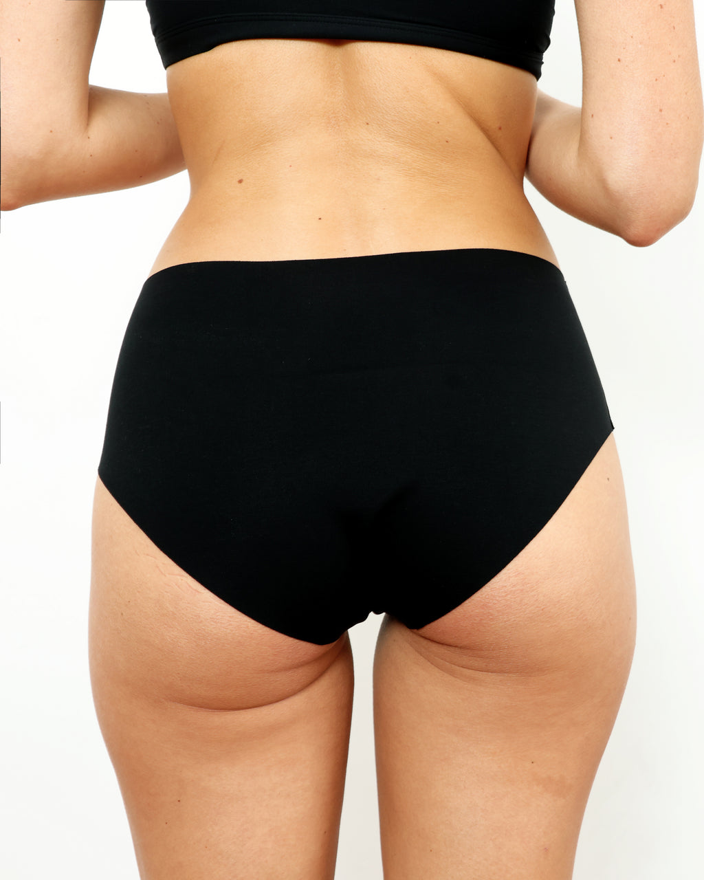 Mid-Rise Bikini - Seamless Cotton - Black