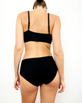 Mid-Rise Bikini - Seamless Cotton - Black