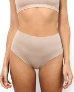 High-Rise Thong - Seamless Cotton - Latte
