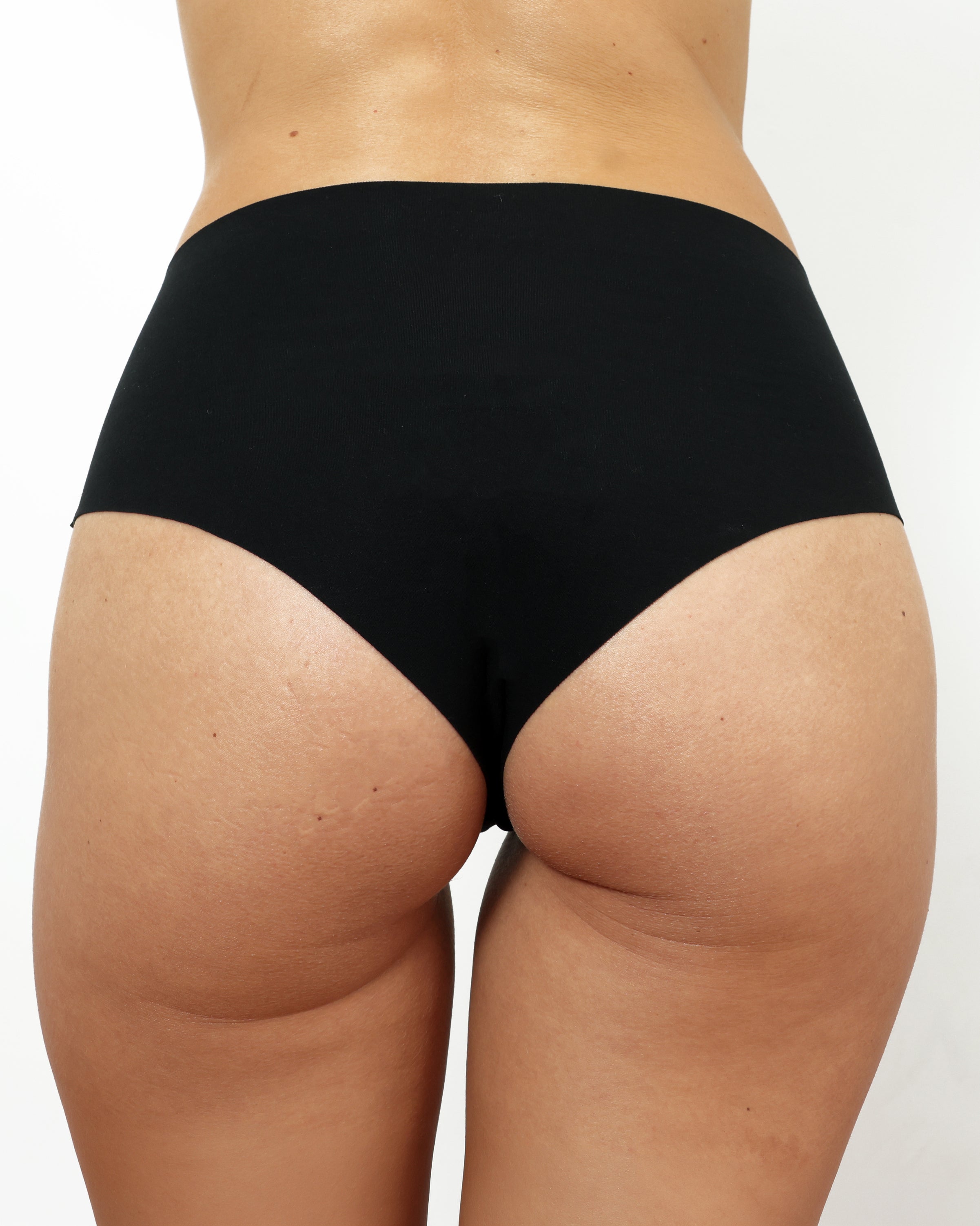 Mid-Rise Cheeky - Seamless Cotton - Black