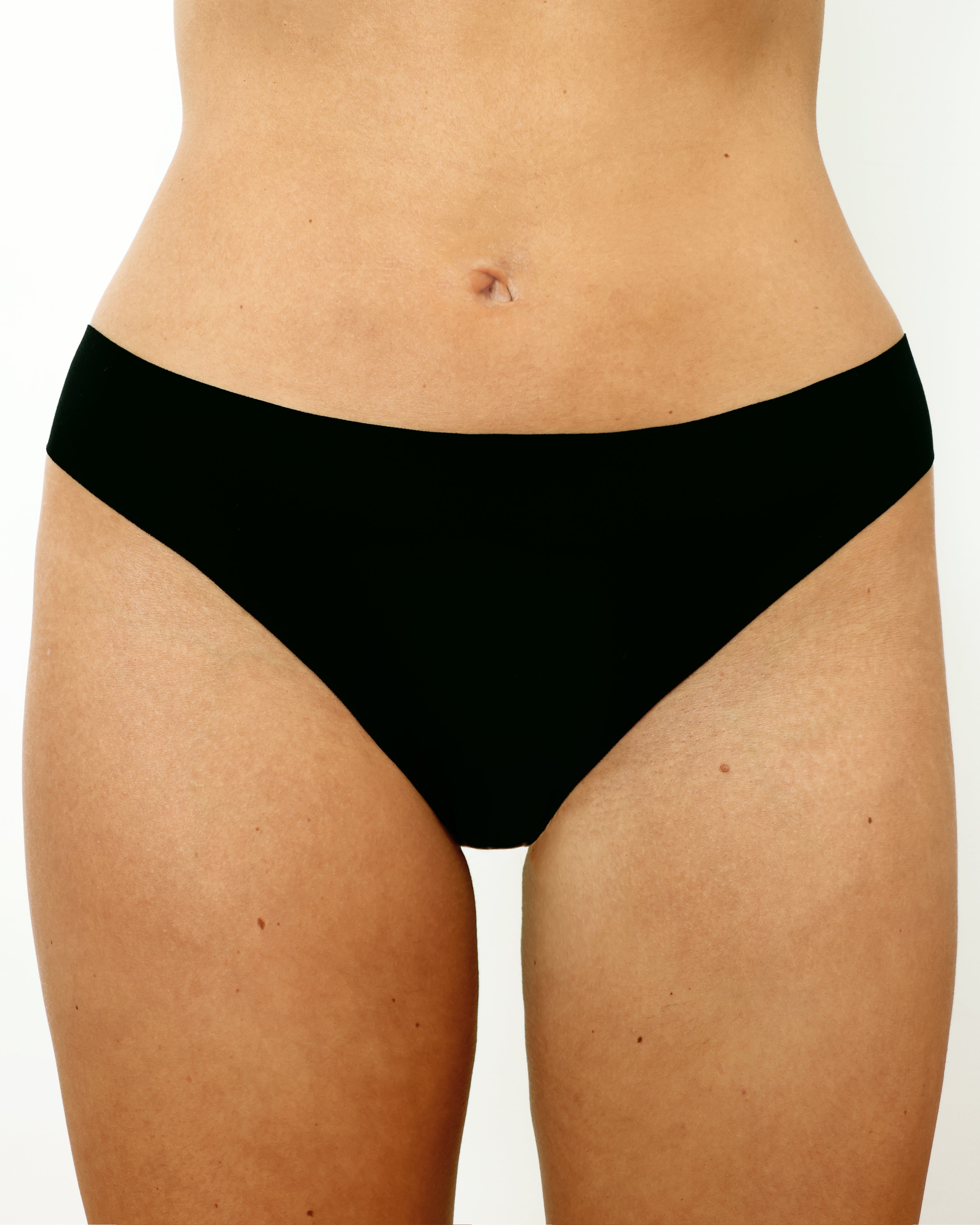 Original-Rise Thong - Seamless Cotton - Black