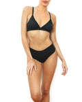 Mid-Rise Thong - Seamless Cotton - Black