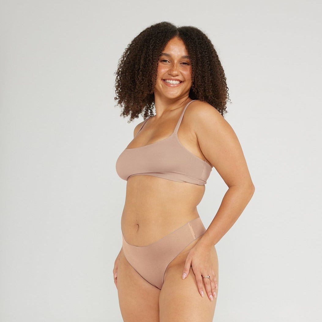 Original-Rise Thong - Seamless Cotton - Latte