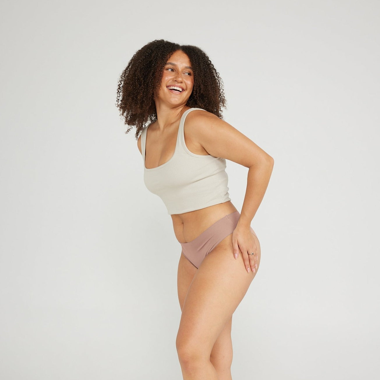 Original-Rise Bikini Brief - Seamless Cotton - Latte