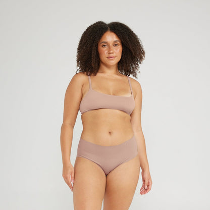 Mid-Rise Bikini - Seamless Cotton - Latte