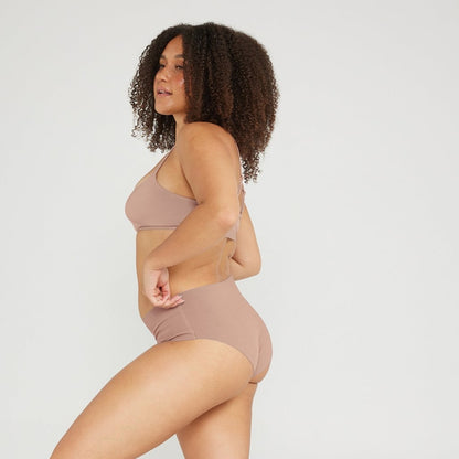 Mid-Rise Bikini - Seamless Cotton - Latte