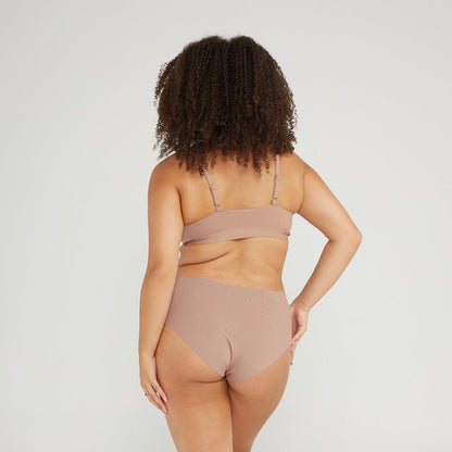 Mid-Rise Bikini - Seamless Cotton - Latte