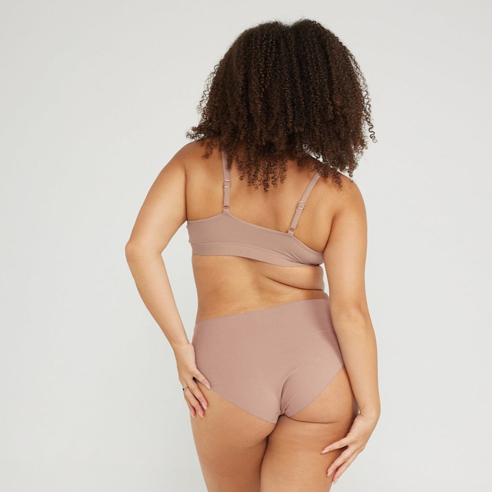 Mid-Rise Bikini - Seamless Cotton - Latte