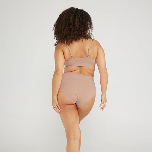 High-Rise Bikini - Seamless Cotton - Latte