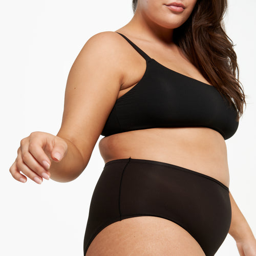 High-Rise Bikini - Super Stretch - Black - Peach Underwear