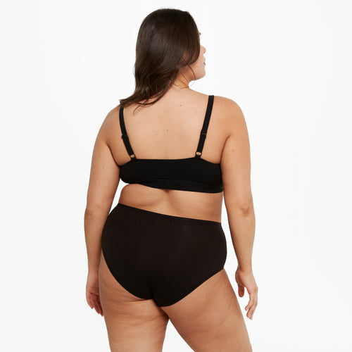 High-Rise Bikini - Super Stretch - Black - Peach Underwear