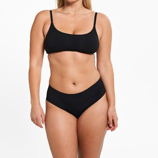 Mid-Rise Cheeky - Seamless Ultrasmooth 2.0 - Black (PREORDER)