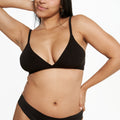 Triangle Bralette - Super Stretch - Black - Peach Underwear