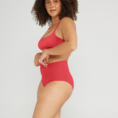 High-Rise Bikini - Seamless Cotton - Rosewood