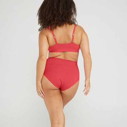 High-Rise Bikini - Seamless Cotton - Rosewood