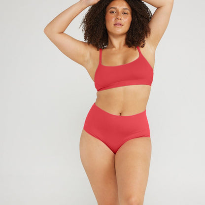 High-Rise Bikini - Seamless Cotton - Rosewood