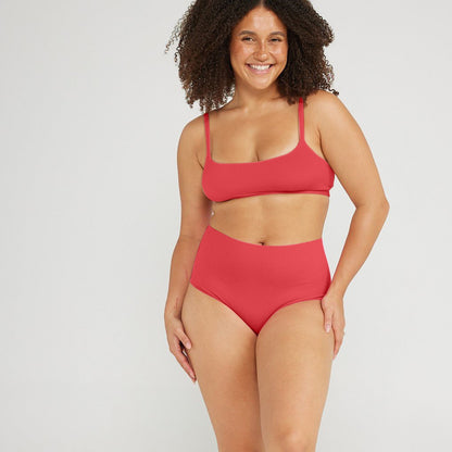 High-Rise Bikini - Seamless Cotton - Rosewood