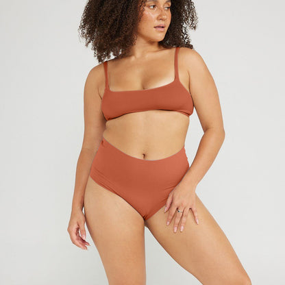 High-Rise Bikini - Seamless Cotton - Spice