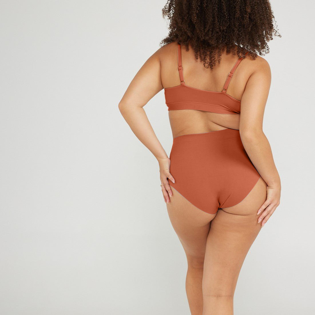 High-Rise Bikini - Seamless Cotton - Spice