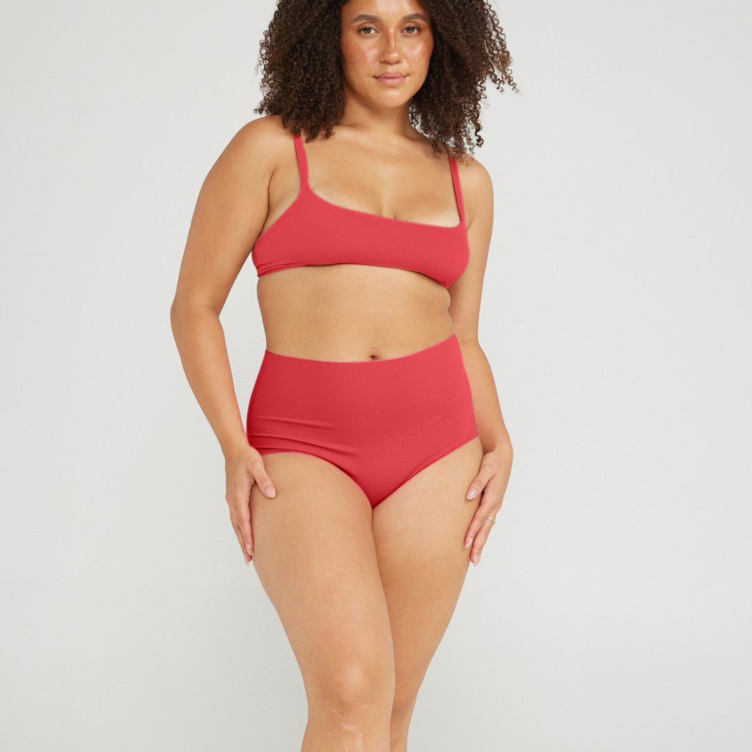 High-Rise Cheeky - Seamless Cotton - Rosewood