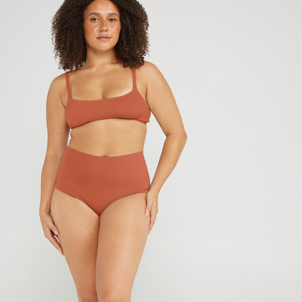 High-Rise Cheeky - Seamless Cotton - Spice