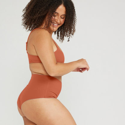 High-Rise Cheeky - Seamless Cotton - Spice