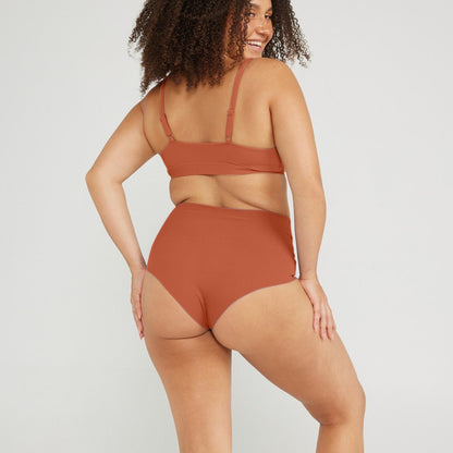 High-Rise Cheeky - Seamless Cotton - Spice