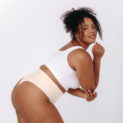 High-Rise Thong - Seamless Cotton - Vanilla