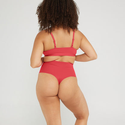 High-Rise Thong - Seamless Cotton - Rosewood