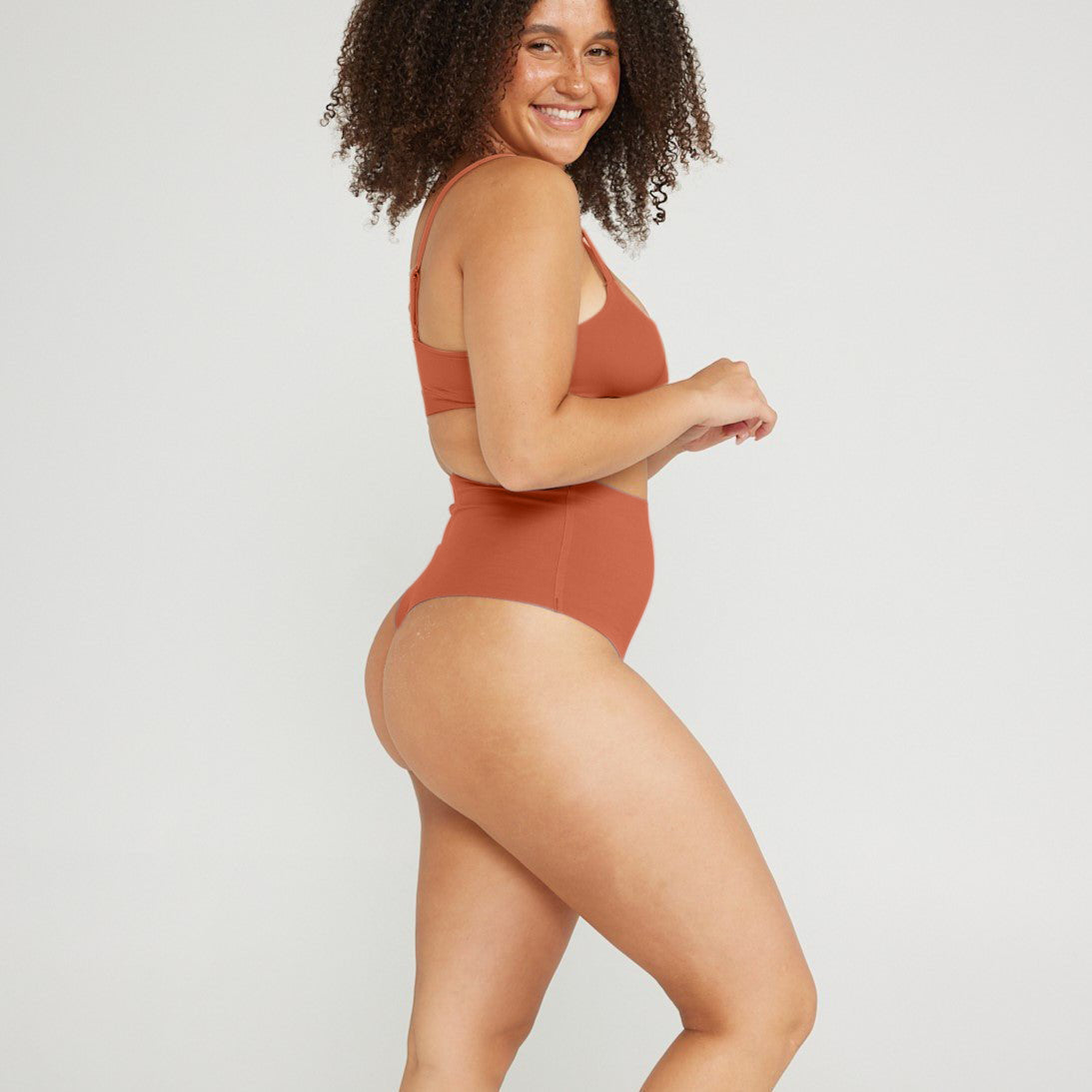 High-Rise Thong - Seamless Cotton - Spice