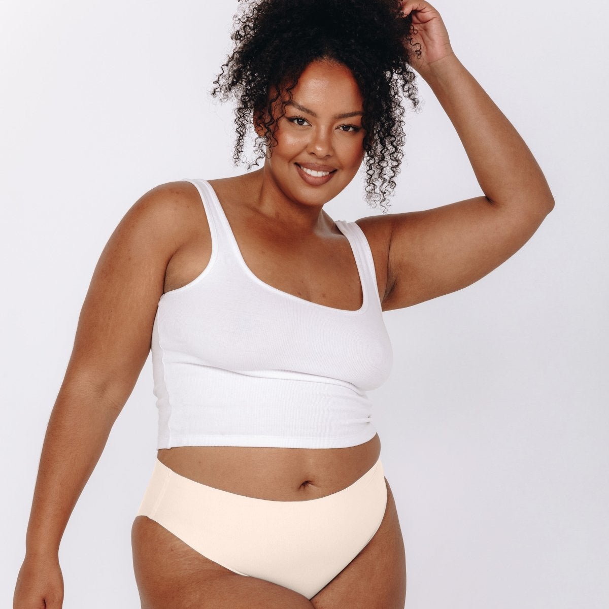 Mid-Rise Bikini - Seamless Cotton - Vanilla