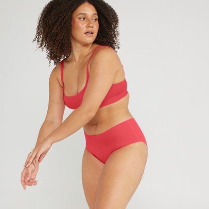 Mid-Rise Bikini - Seamless Cotton - Rosewood