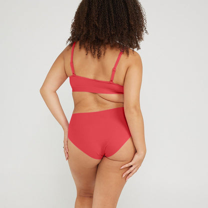 Mid-Rise Bikini - Seamless Cotton - Rosewood