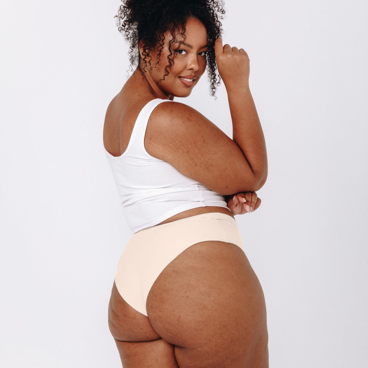 Mid-Rise Cheeky - Seamless Cotton - Black