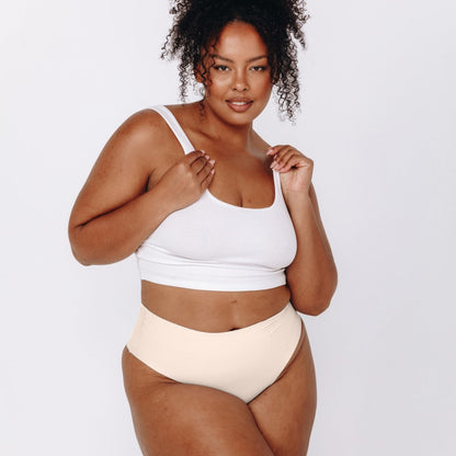 Mid-Rise Cheeky - Seamless Cotton - Vanilla