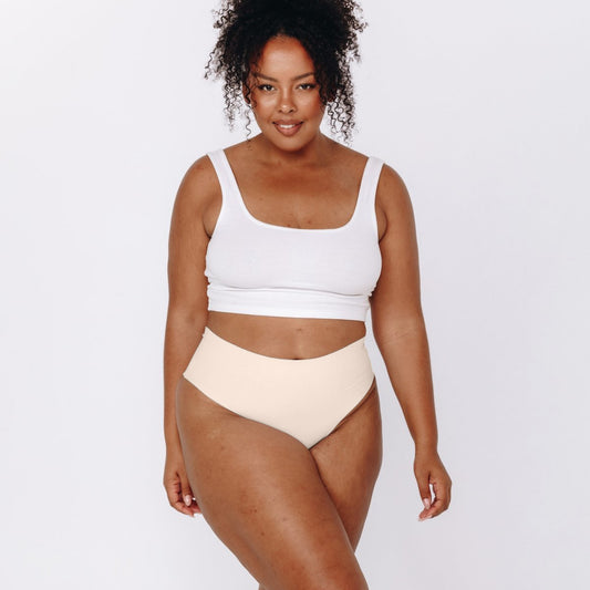 Mid-Rise Cheeky - Seamless Cotton - Vanilla