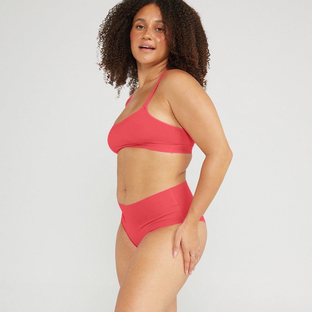 Mid-Rise Cheeky - Seamless Cotton - Rosewood