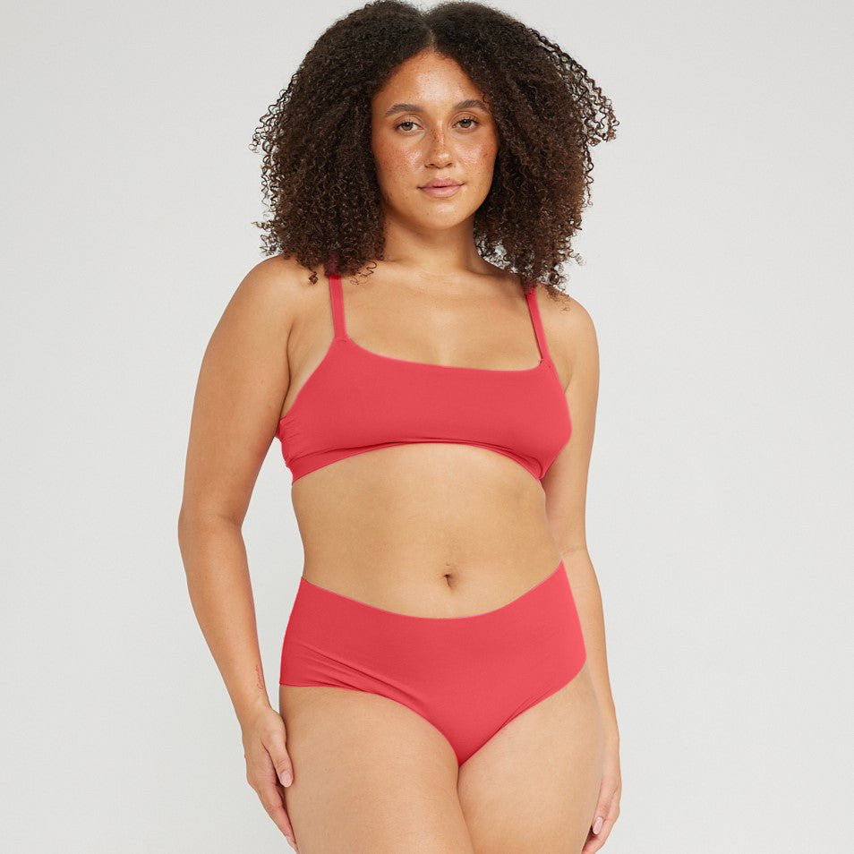 Mid-Rise Cheeky - Seamless Cotton - Rosewood