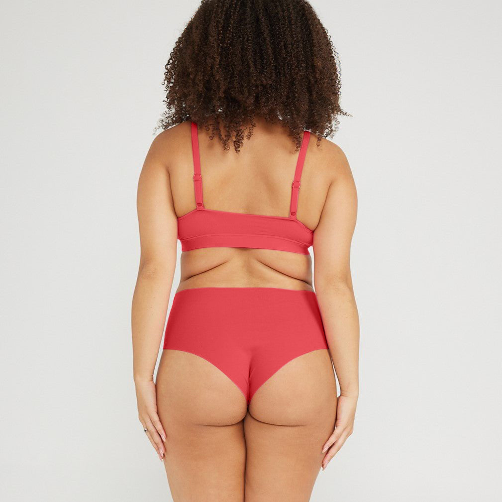 Mid-Rise Cheeky - Seamless Cotton - Rosewood