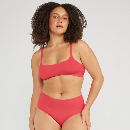 Mid-Rise Cheeky - Seamless Cotton - Rosewood