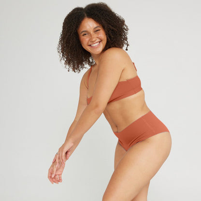 Mid-Rise Cheeky - Seamless Cotton - Spice