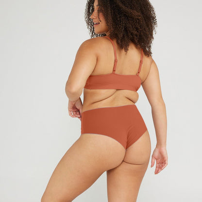 Mid-Rise Cheeky - Seamless Cotton - Spice