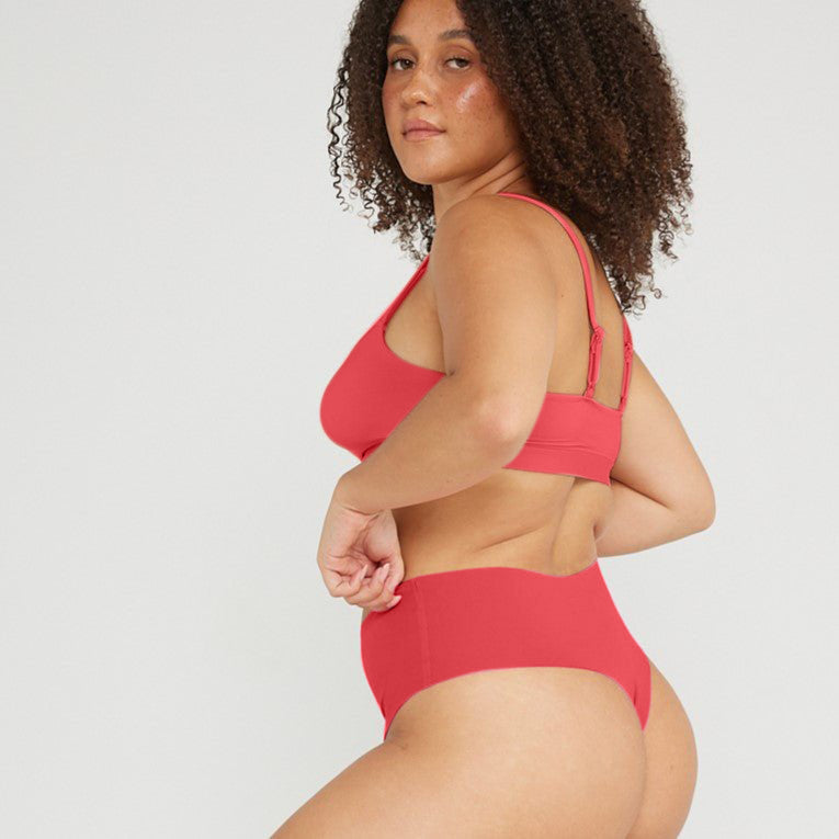 Mid-Rise Thong - Seamless Cotton - Rosewood