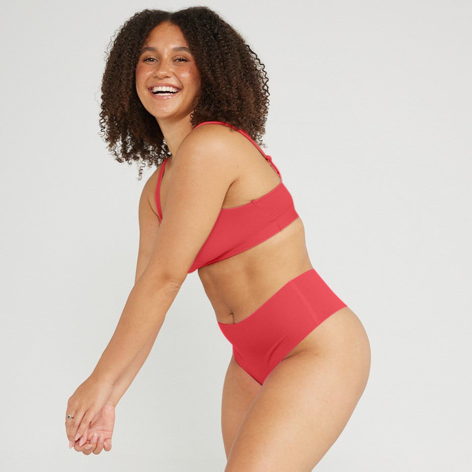 Mid-Rise Thong - Seamless Cotton - Rosewood