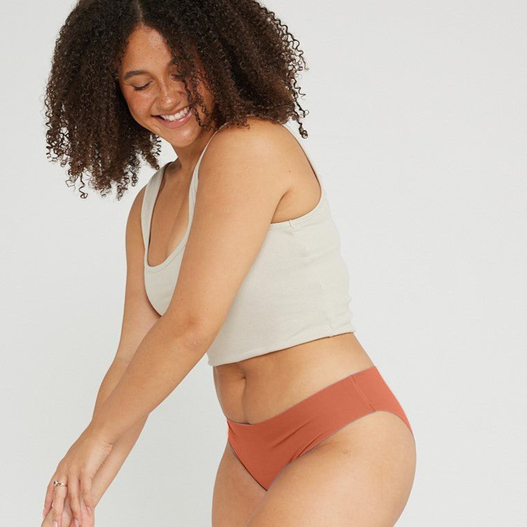 Original-Rise Bikini Brief - Seamless Cotton - Spice