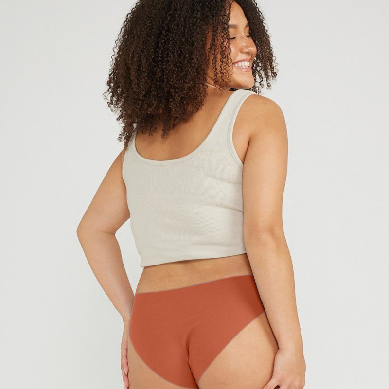 Original-Rise Bikini Brief - Seamless Cotton - Spice