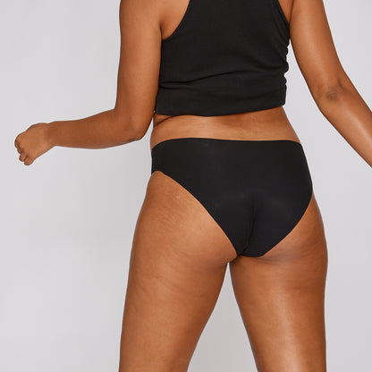Original-Rise Bikini Brief - Seamless Cotton - Black