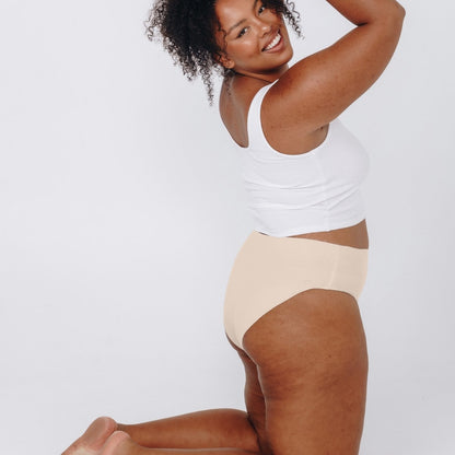 High-Rise Bikini - Seamless Cotton - Buttermilk - Peach Underwear